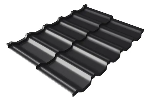Металлочерепица модульная Квинта Uno Grand Line c 3D резом 0,5 GreenСoat Pural Matt RR 33 черный (RAL 9005 черный) купить в Чайковском