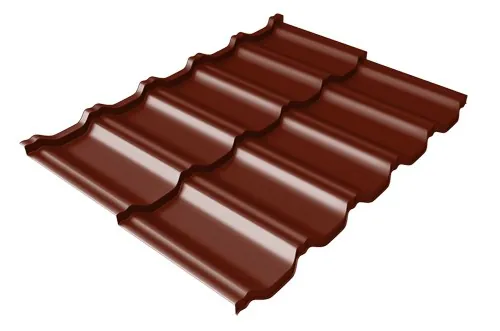 Металлочерепица модульная Квинта Uno Grand Line c 3D резом 0,45 PE RAL 3005 красное вино купить в Чайковском