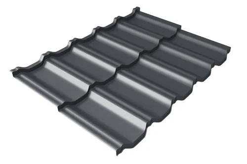 Металлочерепица модульная Квинта Uno Grand Line c 3D резом 0,5 Satin RAL 7024 мокрый асфальт купить в Чайковском
