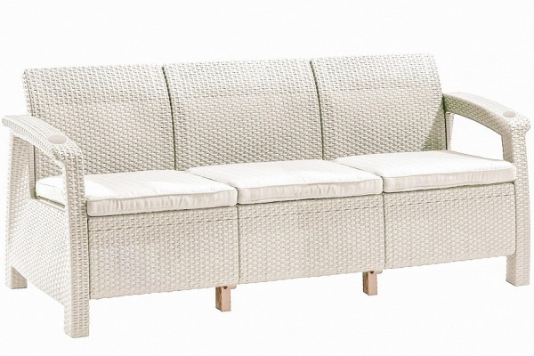 Трёхместный диван  Yalta Sofa 3 Seat белый купить в Чайковском