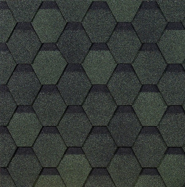 Гибкая черепица EURASIA Docke, Коллекция ШЕСТИГРАННИК Зелёный купить в Чайковском
