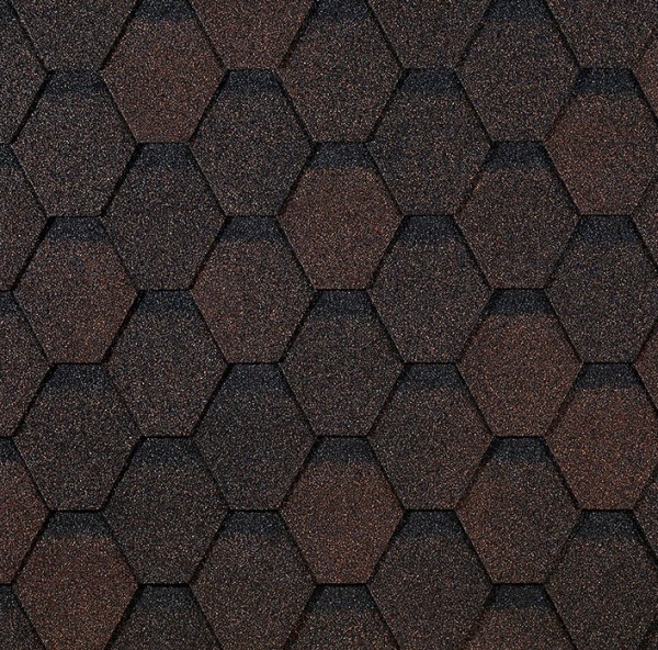 Гибкая черепица EURASIA Docke, Коллекция ШЕСТИГРАННИК Коричневый купить в Чайковском