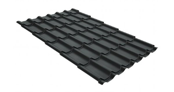 Металлочерепица классик GL 0,5 GreenCoat Pural Matt RR 23 темно-серый (RAL 7024 мокрый асфальт) купить в Чайковском