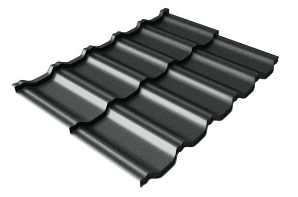 Металлочерепица модульная Квинта Uno Grand Line c 3D резом 0,5 GreenСoat Pural Matt RR2Н3 (RAL 7016 антрацитово-серый) купить в Чайковском
