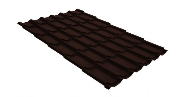 Металлочерепица классик GL 0,5 GreenCoat Pural RR 887 шоколадно-коричневый (RAL 8017 шоколад) купить в Чайковском