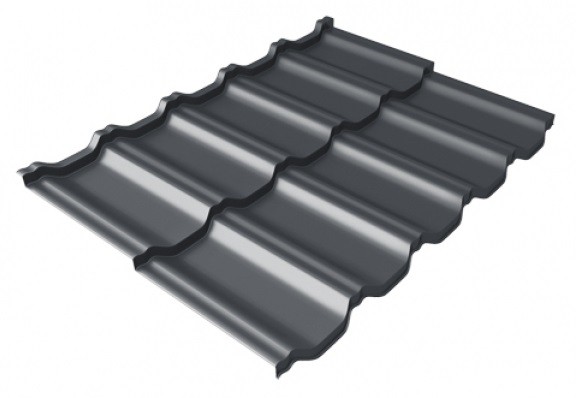 Металлочерепица модульная Квинта Uno Grand Line c 3D резом 0,5 Satin Мatt RAL 7024 мокрый асфальт купить в Чайковском