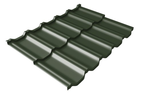 Металлочерепица модульная Квинта Uno Grand Line c 3D резом 0,5 GreenСoat Pural RR 11 темно-зеленый (RAL 6020 хромовая зелень) купить в Чайковском