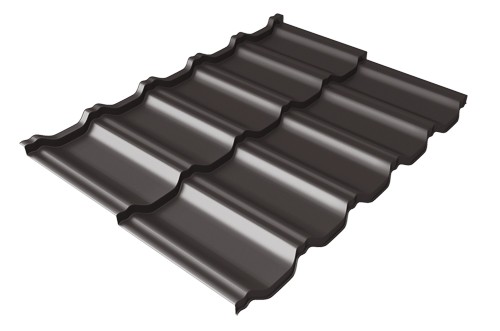 Металлочерепица модульная Квинта Uno Grand Line c 3D резом 0,5 GreenСoat Pural RR 32 темно-коричневый (RAL 8019 серо-коричневый) купить в Чайковском