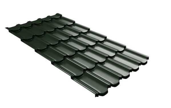 Металлочерепица квинта плюс с 3D резом 0,5 GreenСoat Pural RR 11 темно-зеленый (RAL 6020 хромовая зелень) купить в Чайковском