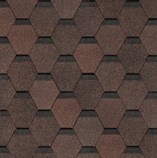 Гибкая черепица Docke, коллекция Шестигранник Коричневый купить в Чайковском