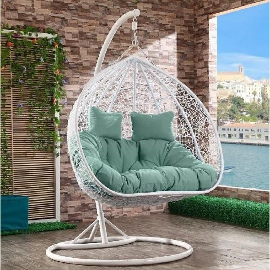 Кресло Подвесное из искусственного ротанга AFM-109A White/Green купить в Чайковском