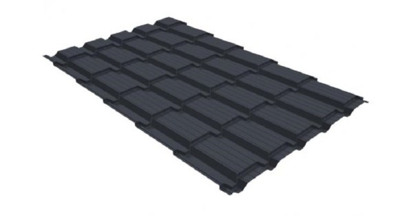Металлочерепица GL квадро профи 0,5 GreenCoat Pural RR 23 темно-серый (RAL 7024) мокрый асфальт купить в Чайковском