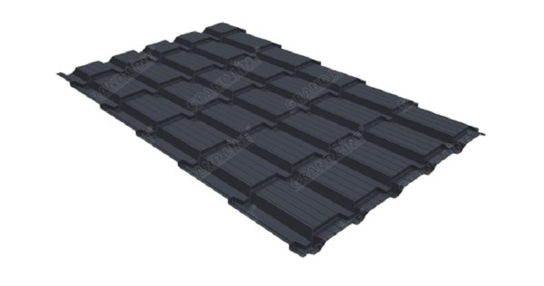 Металлочерепица GL квадро профи 0,5 Satin RAL 7024 мокрый асфальт купить в Чайковском