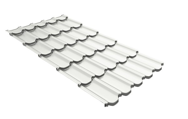 Металлочерепица квинта плюс с 3D резом 0,5 Satin RAL 9003 сигнальный белый купить в Чайковском