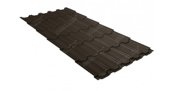 Металлочерепица квинта плюс 0,5 GreenCoat Pural Matt RR 32 темно-коричневый (RAL 8019 серо-коричневый) купить в Чайковском
