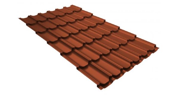 Металлочерепица квинта плюс 0,5 GreenCoat Pural RR 750 кирпично-красный (RAL 8004 терракота) купить в Чайковском
